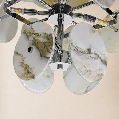 Pietra Ivory Marble Disc Pendant 17.7"D