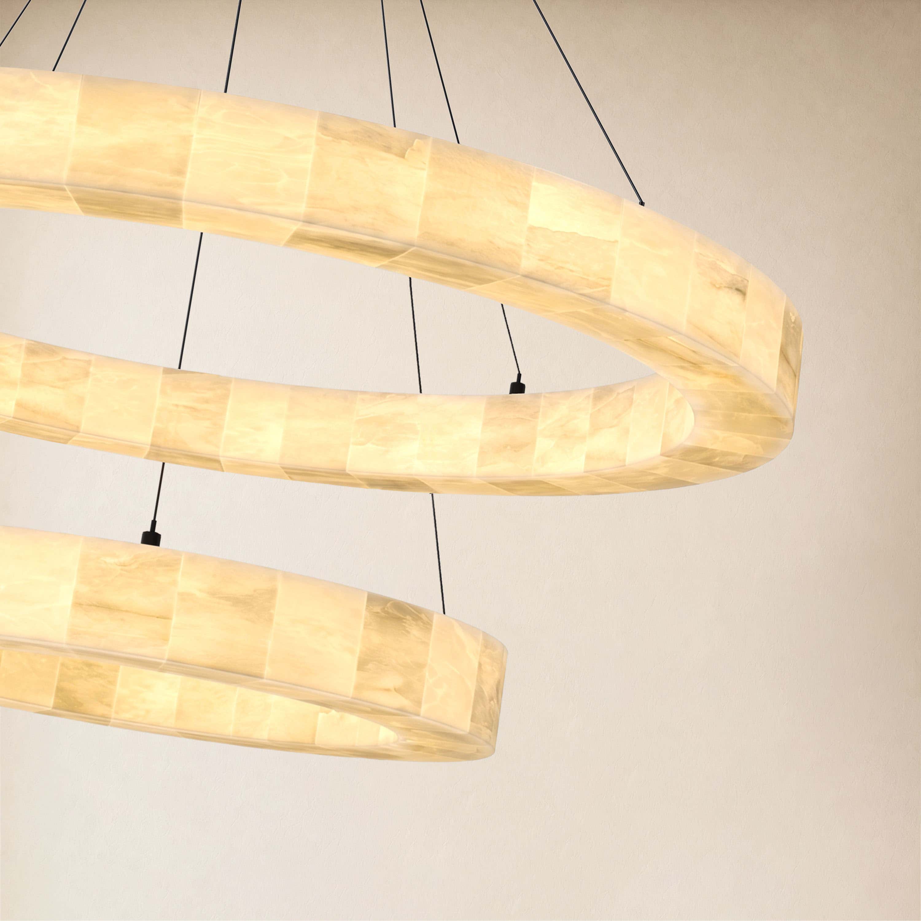 Soluna Alabaster 2 Tiered Custom Round Chandelier