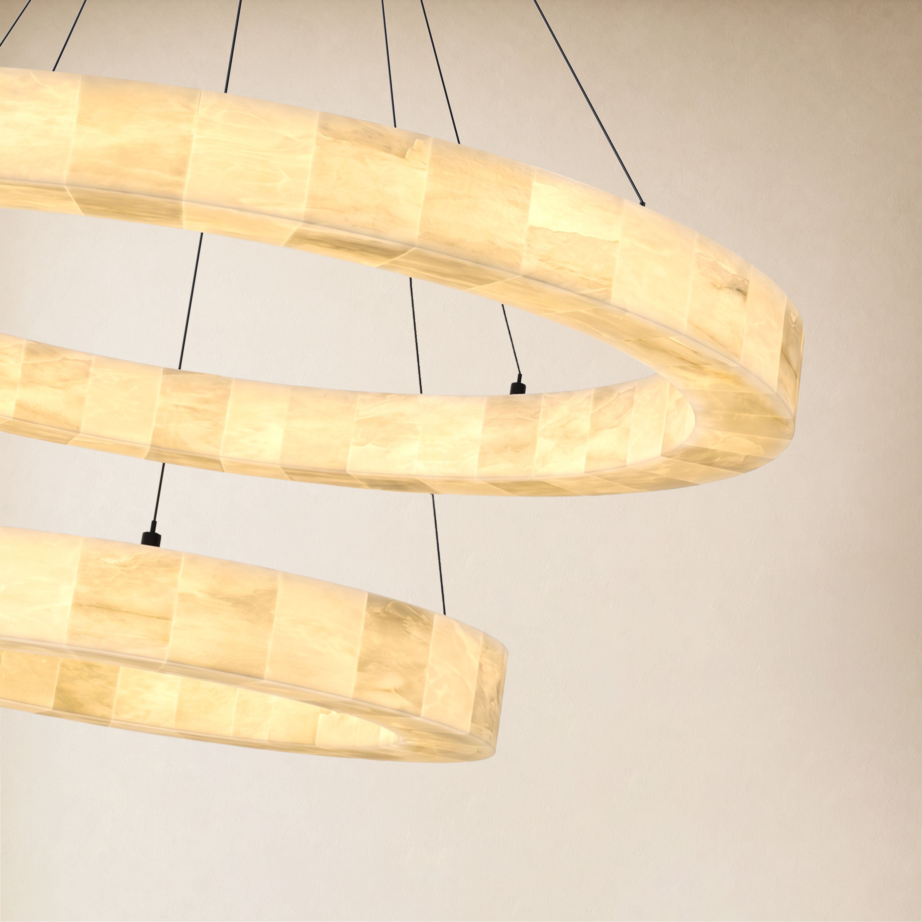 Soluna Alabaster 2 Tiered Custom Round Chandelier