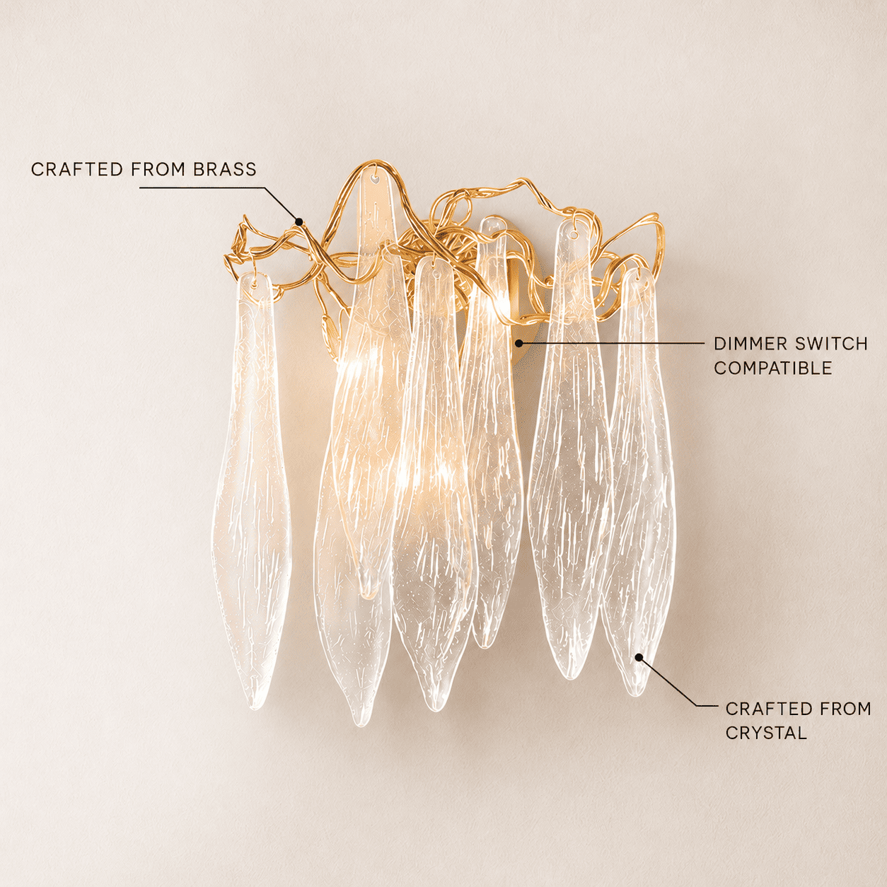 Cascadia Waterfall Crystal Wall Lamp
