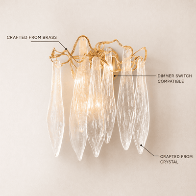 Cascadia Waterfall Crystal Wall Lamp