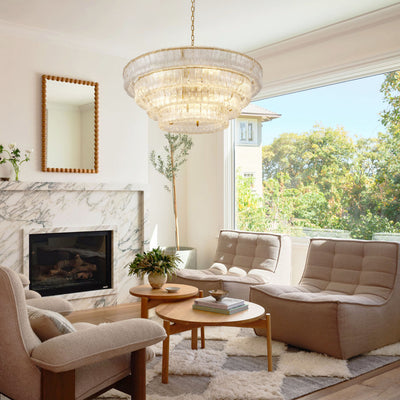 Ondalia Tiered Glass Round Chandelier 36"D
