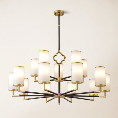 Moral Multi-layer Branda Alabaster Round chandelier 41"D#Finish_Gold