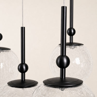 Elowen Crackled Glass Cluster Rectangular Chandelier