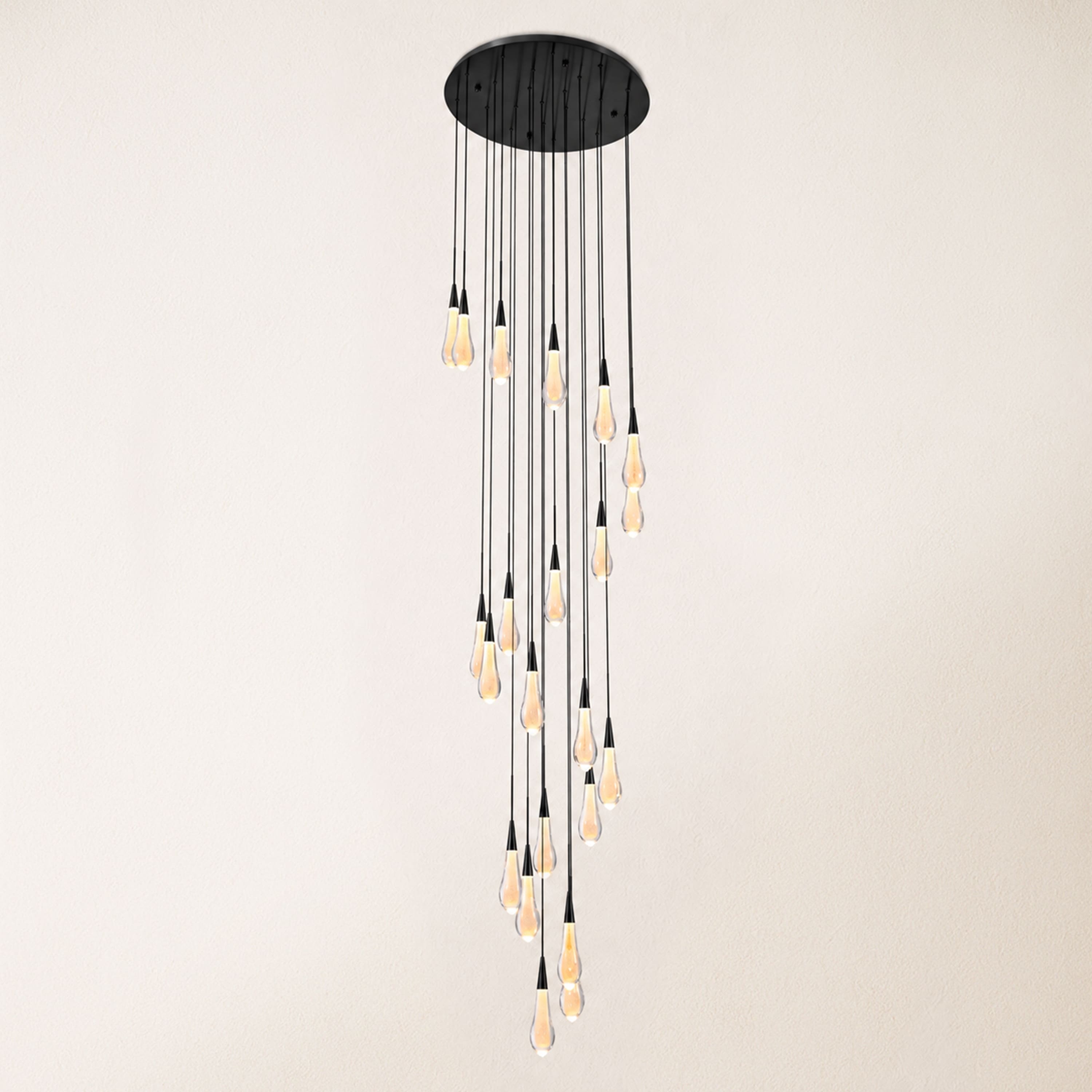 Teardrop Crystal Drop Round Chandelier