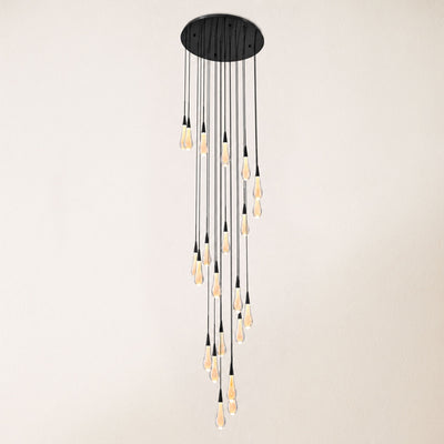 Teardrop Crystal Drop Round Chandelier