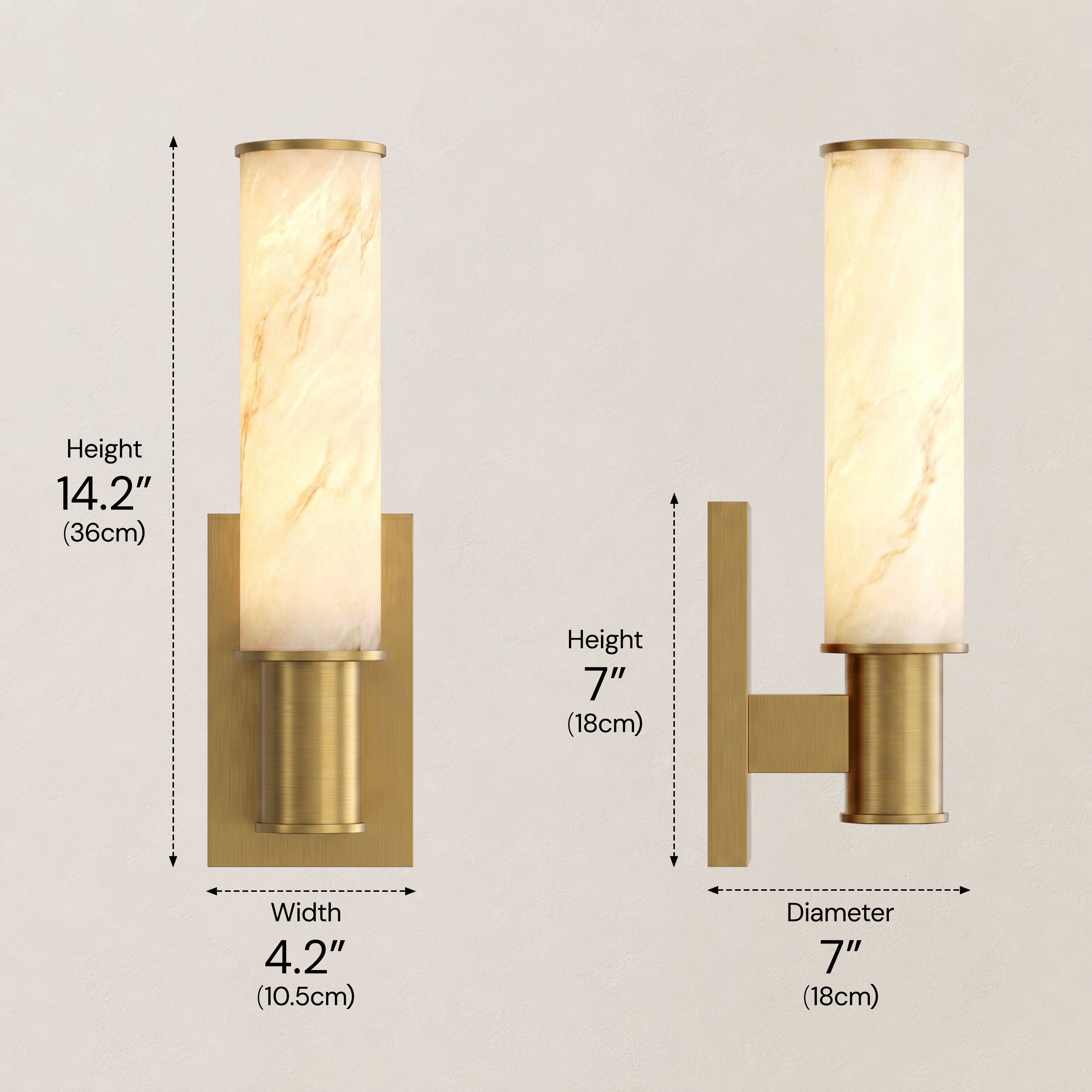 Nuvarelle Resin Single Cylinder Wall Sconce 14.2"H