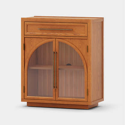 Alvar Arched 32" Oak Storage Cabinet with Drawers
