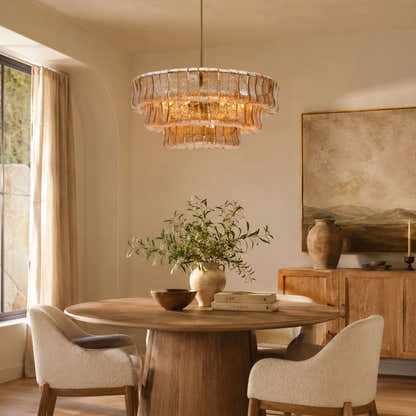 Wlass Art Glass Round Chandelier