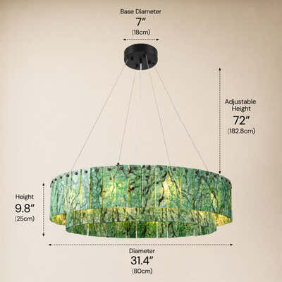 Pietra Verde Stone Tiered Round Chandelier 31.4"D