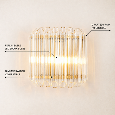 Virella Crystal Tube Wall Sconce