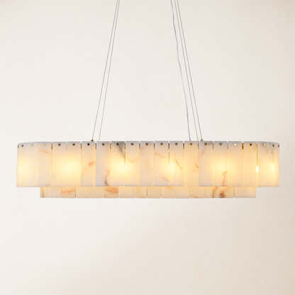 Sawyer Alabaster Oval Chandelier 40"