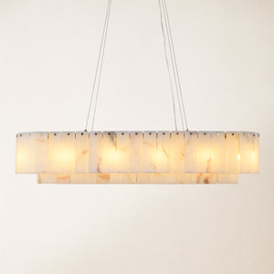Sawyer Alabaster Rectangle Chandelier 102cm L