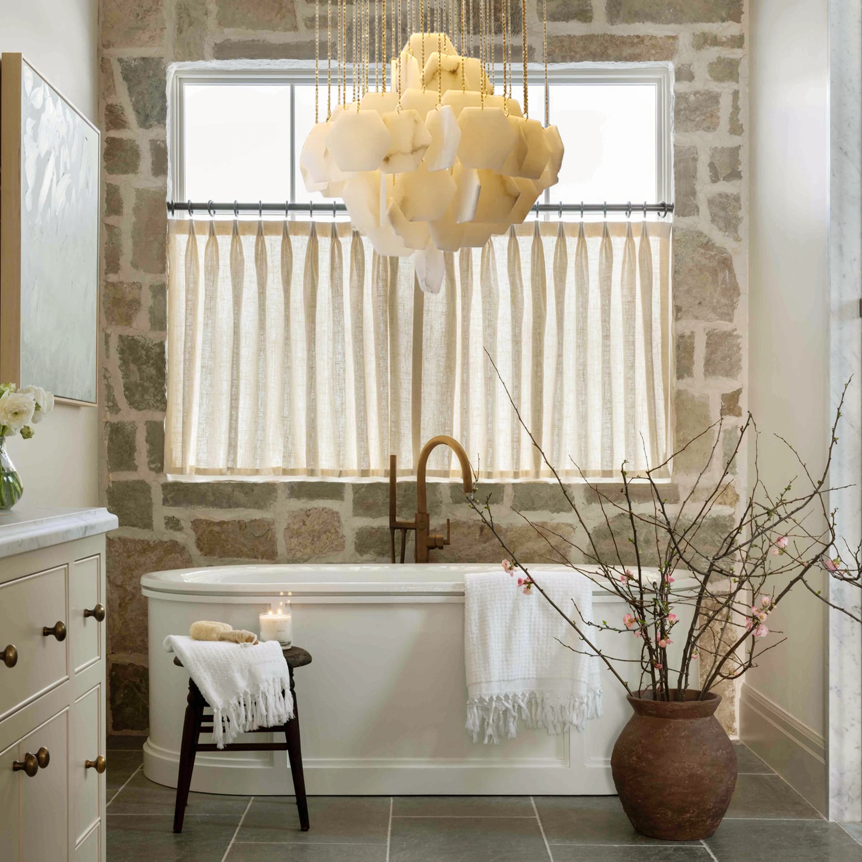 Talan Multi-layer Irregular Alabaster Chandelier 80cm D