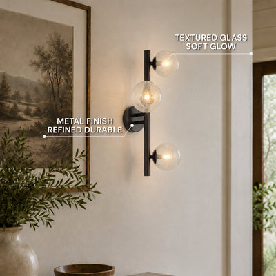 Elowen Glass Globe Wall Sconce 20"H