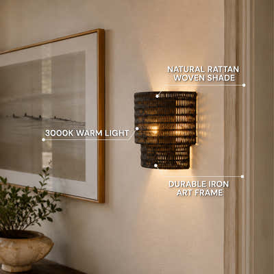 Cavana Rattan Wall Sconce