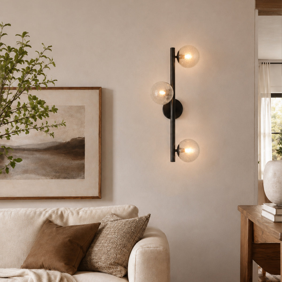 Elowen Glass Globe Wall Sconce 20"H