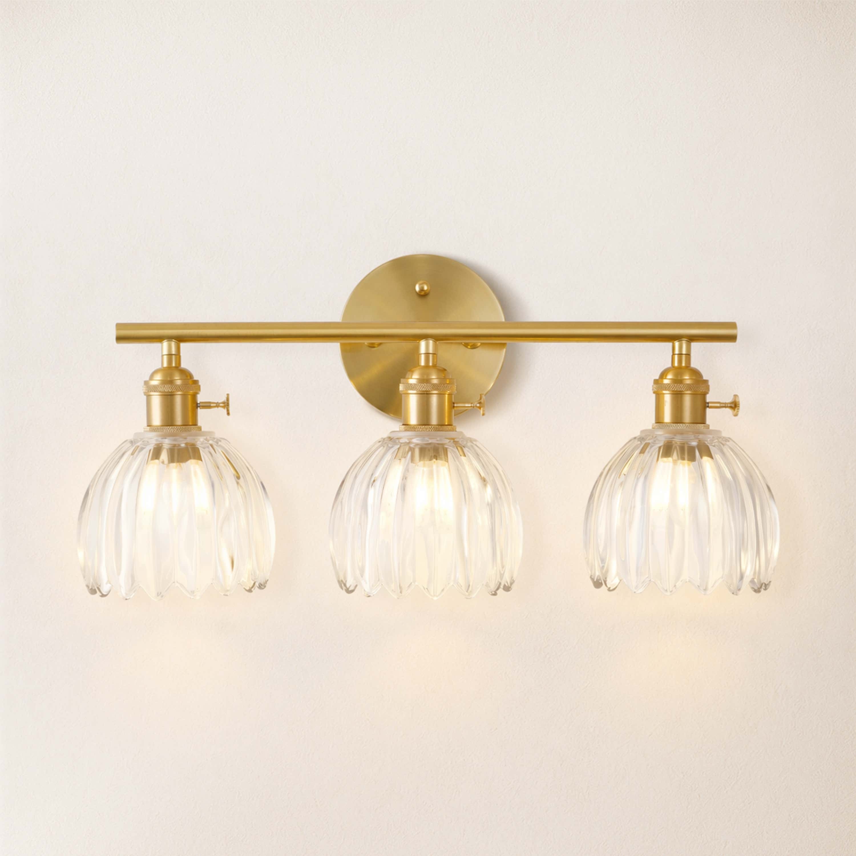 Orbixa Clear Glass 3-Lights Wall Sconce 47.7cm W