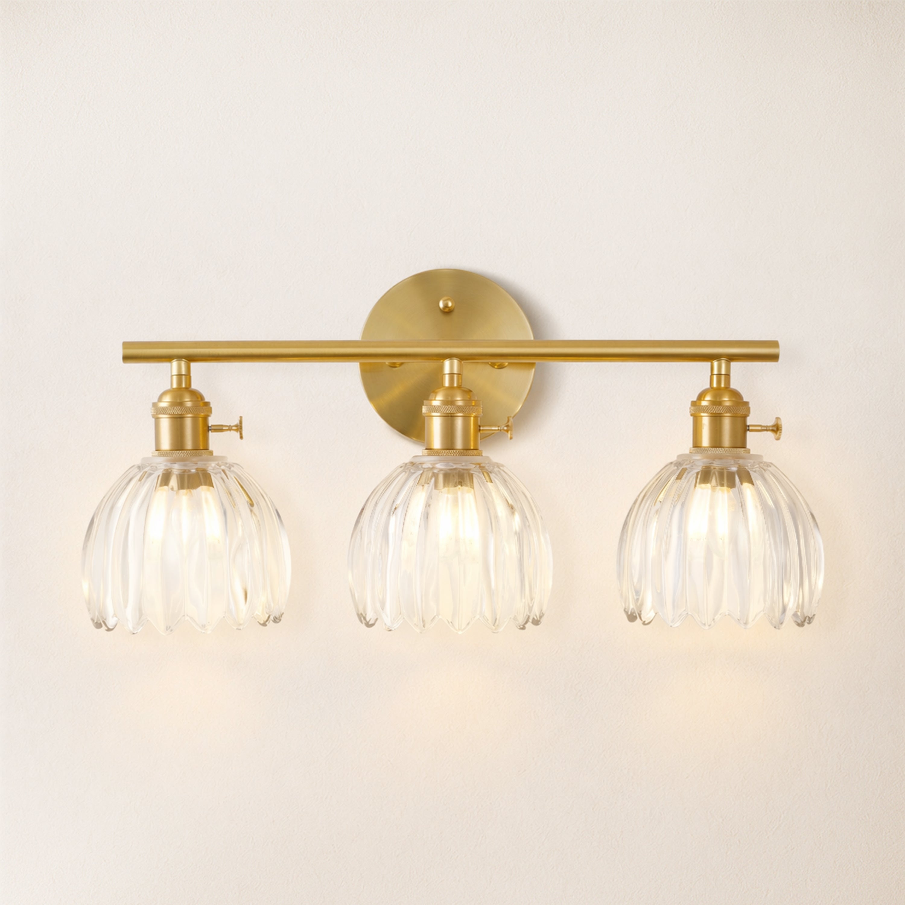 Orbixa Clear Glass 3-Lights Wall Sconce 47.7cm W