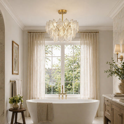 Sylvara Leaf Glass Chandelier