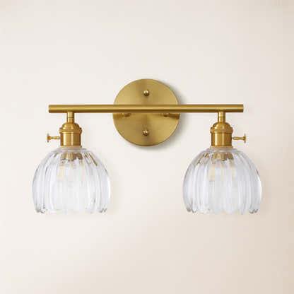 Orbixa Clear Glass 2-Lights Wall Sconce 37.8cm W