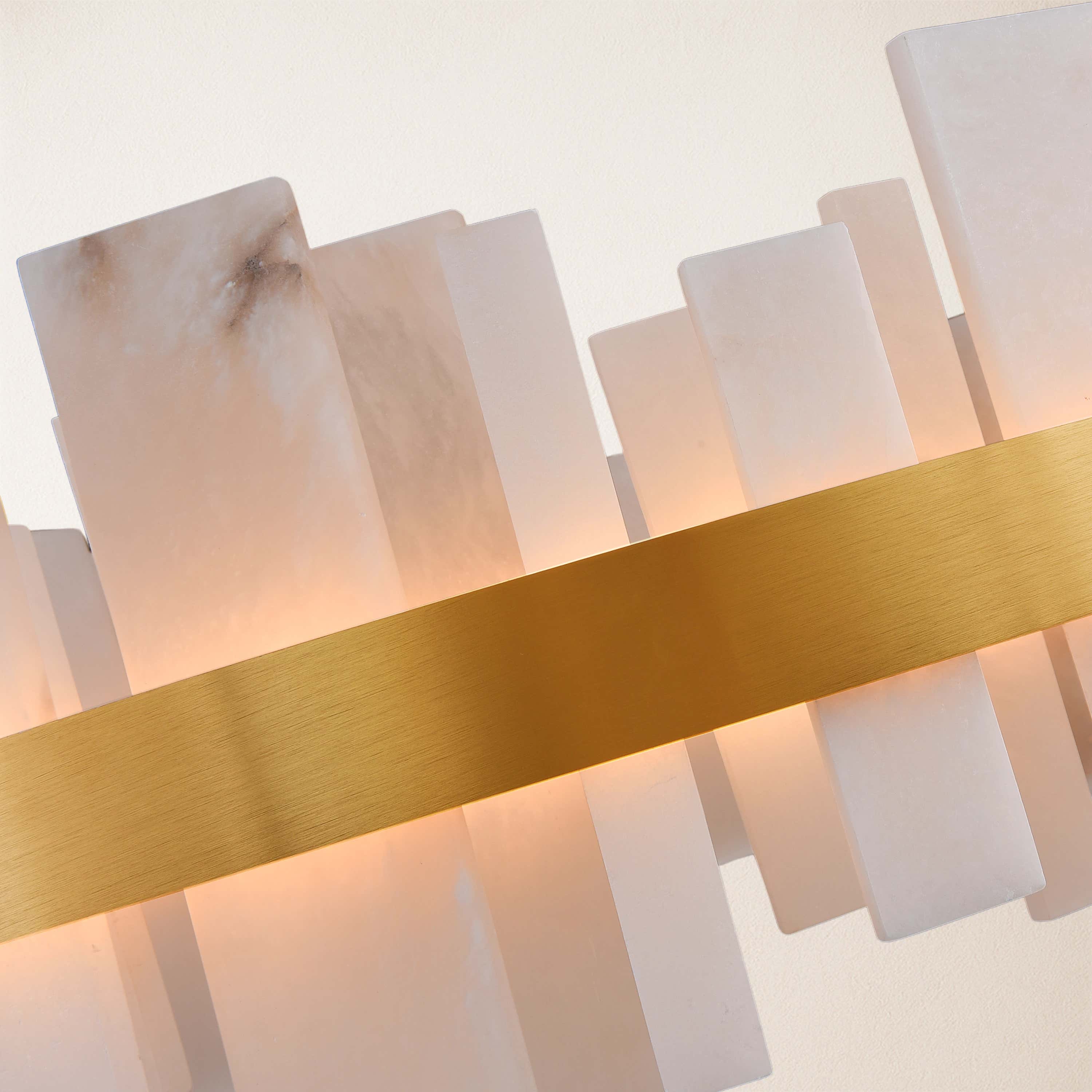 Nocturne Alabaster Round Chandelier 32"#Finish_Gold