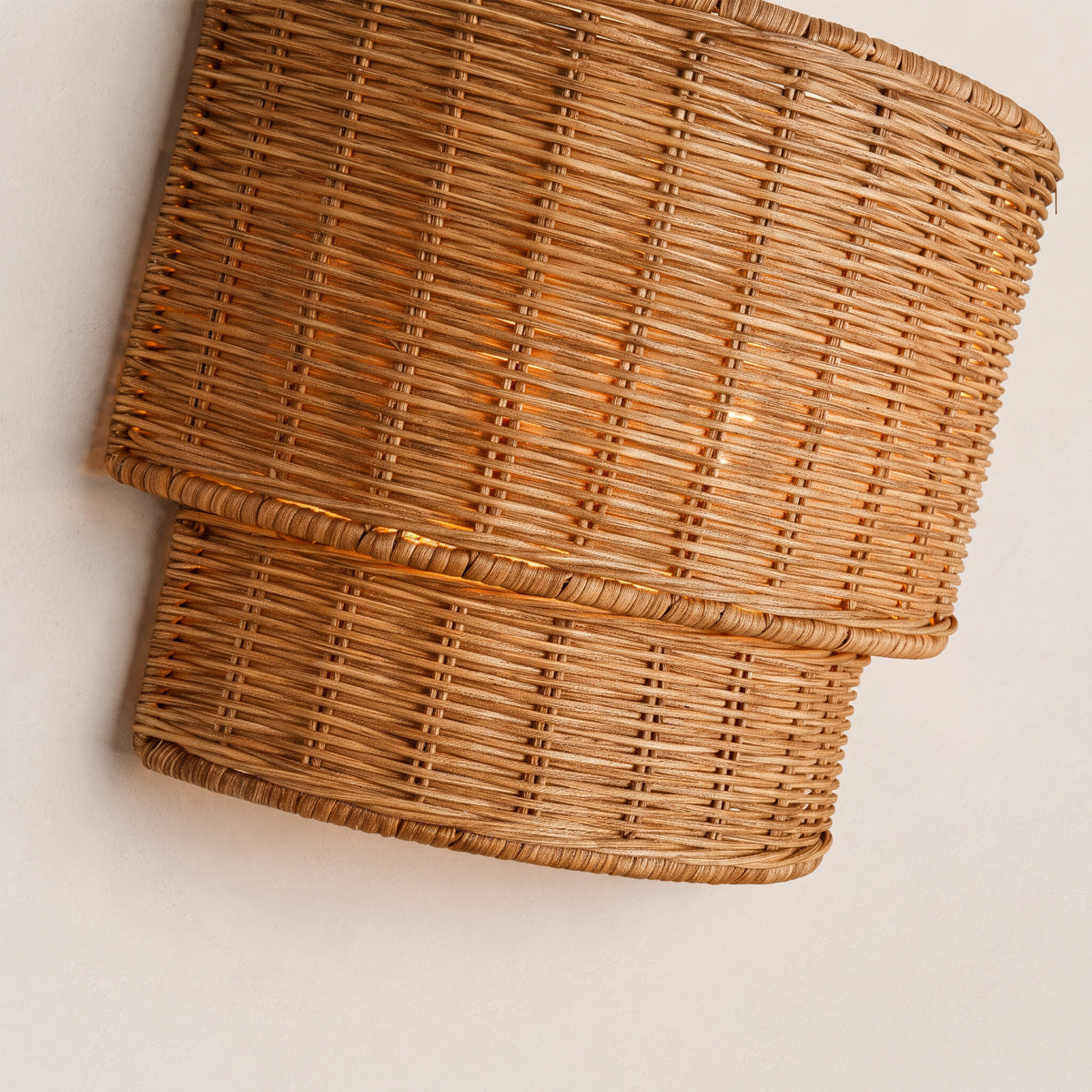 Cavana Rattan Tiered Wall Sconce 10"H
