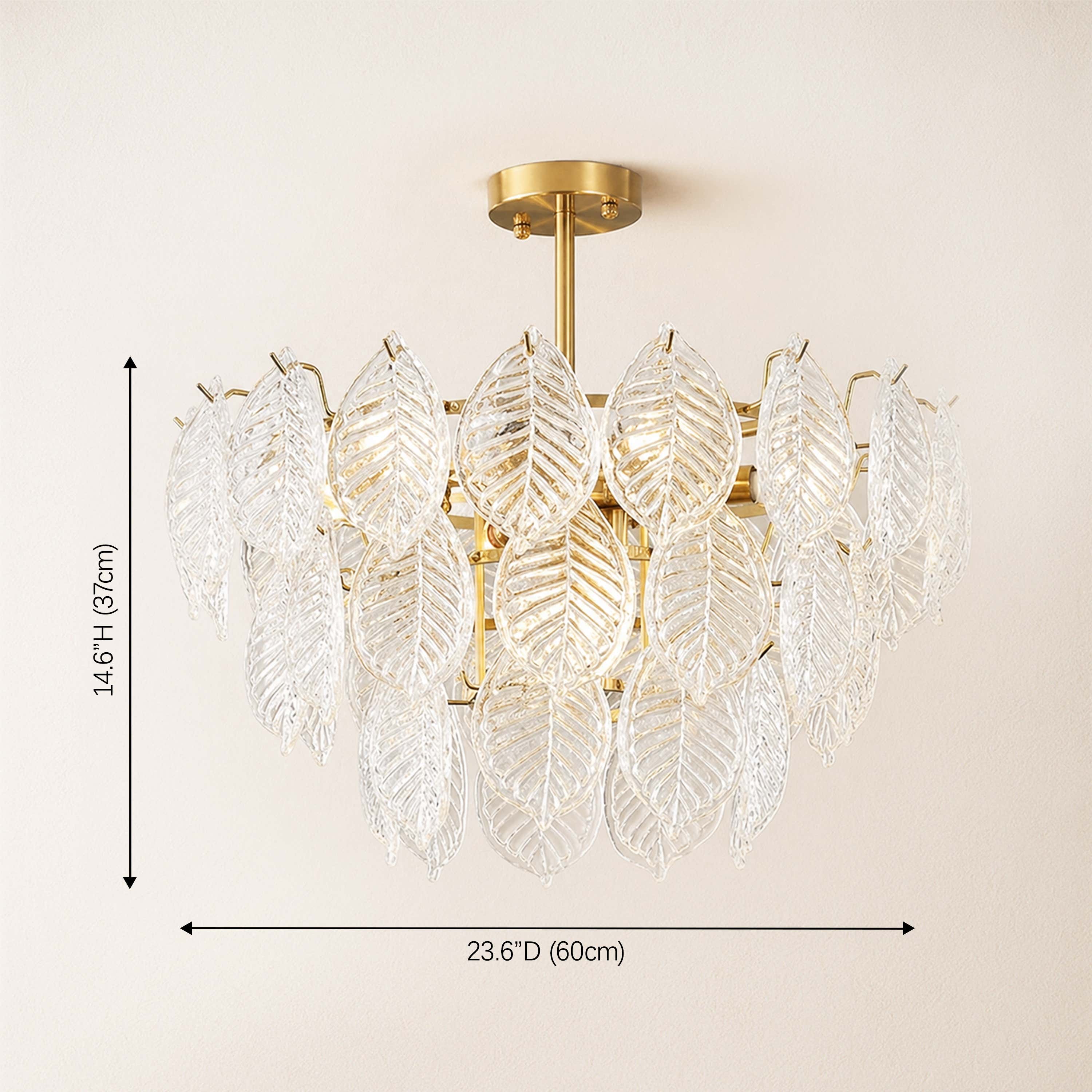 Sylvara Leaf Glass Chandelier