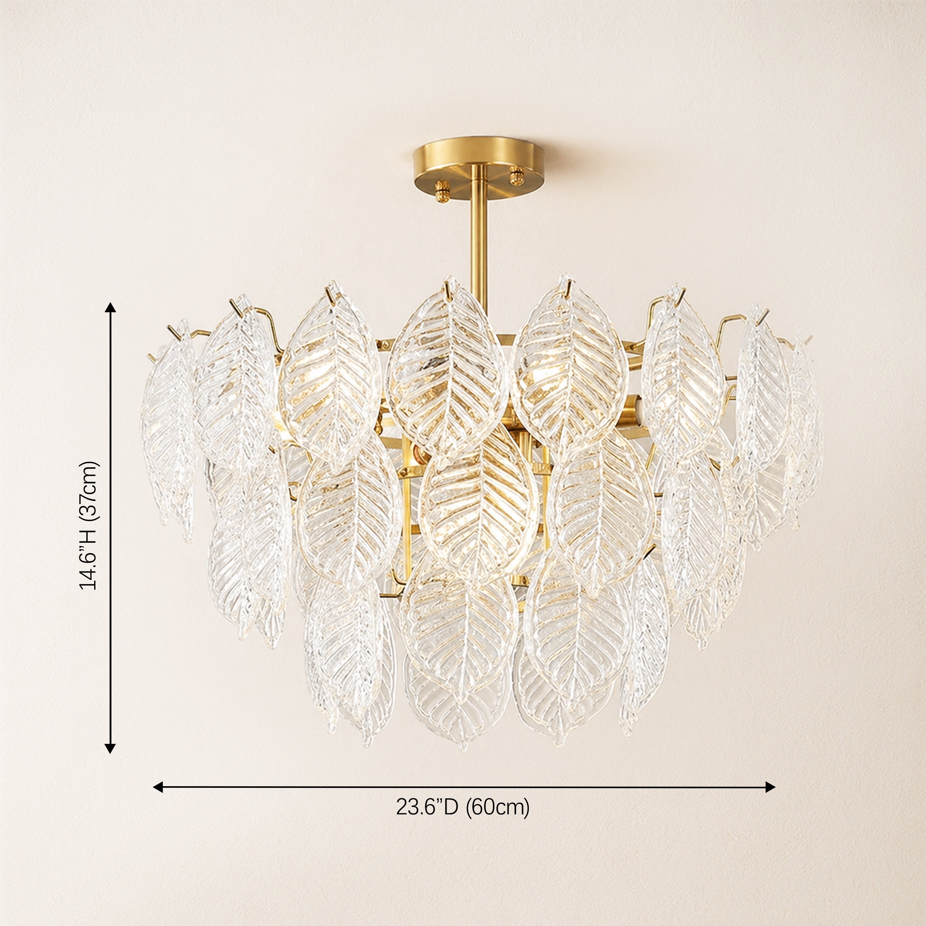 Sylvara Leaf Glass Chandelier