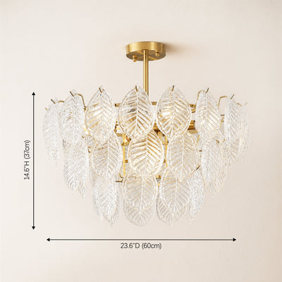 Sylvara Leaf Glass Chandelier