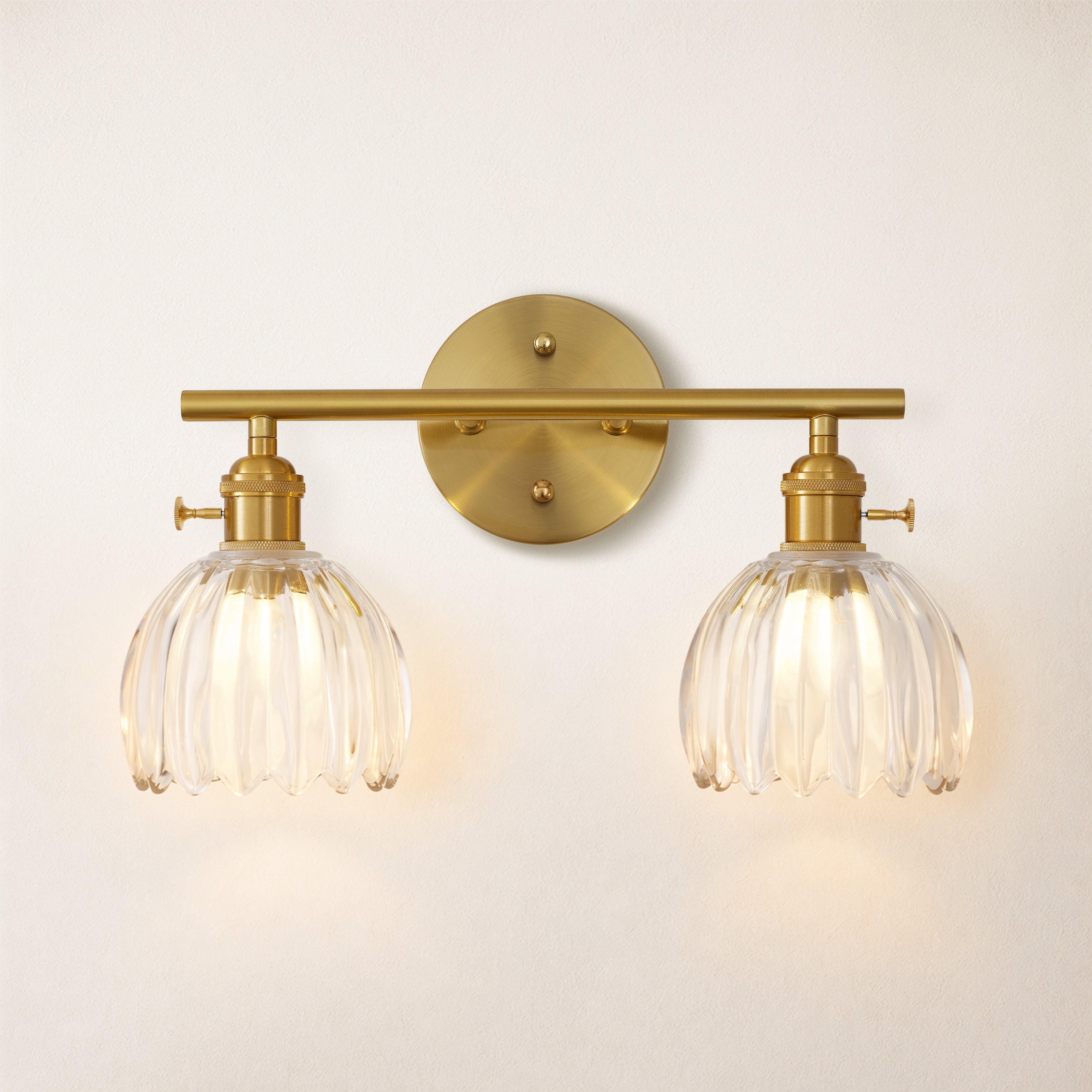 Orbixa Clear Glass 2-Lights Wall Sconce 37.8cm W
