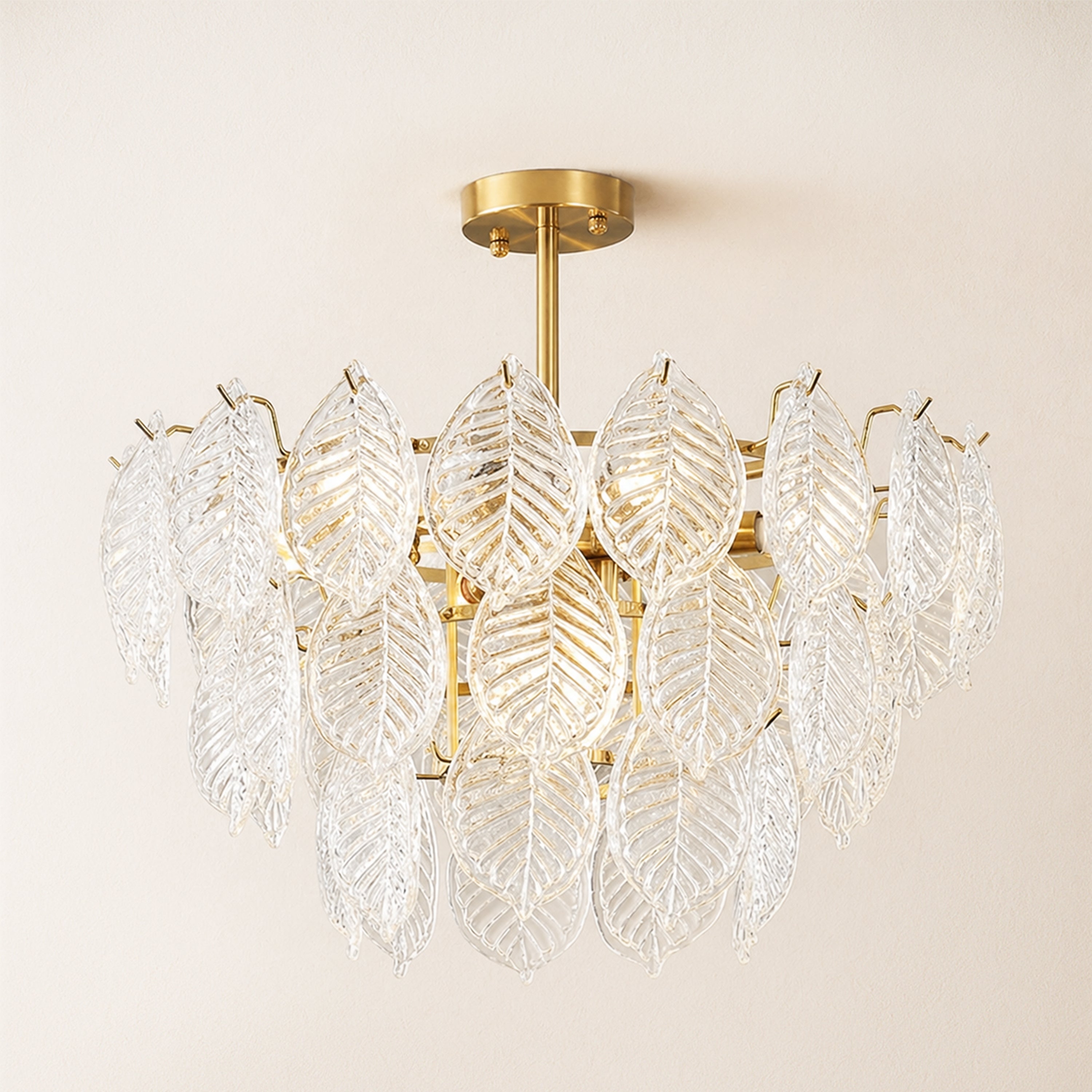 Sylvara Leaf Glass Chandelier