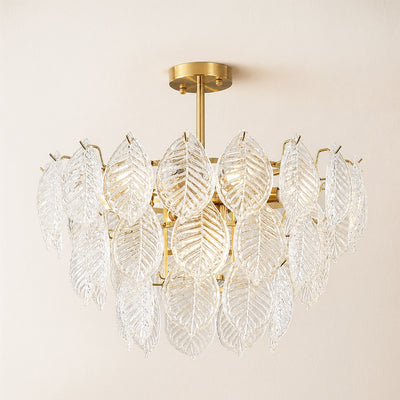Sylvara Leaf Glass Chandelier