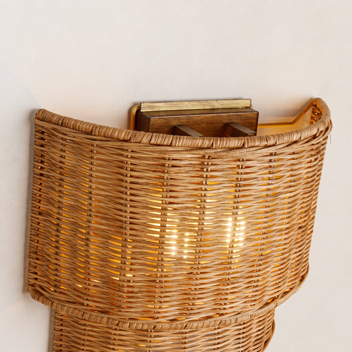 Cavana Rattan Tiered Wall Sconce 10"H
