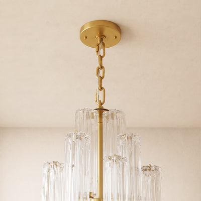 Lumeris Glass Cascade Chandelier 36"D