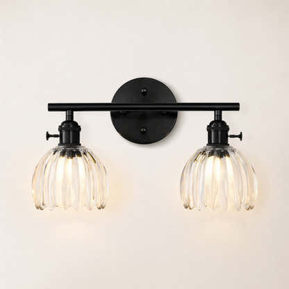 Orbixa Clear Glass 2-Lights Wall Sconce 37.8cm W