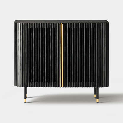 Ewan Oak Media Console and Cabinet Set