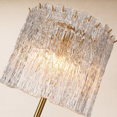 Nerisse Textured Glass Drum Floor Lamp 14"D 