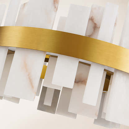 Nocturne Alabaster Round Chandelier 32"