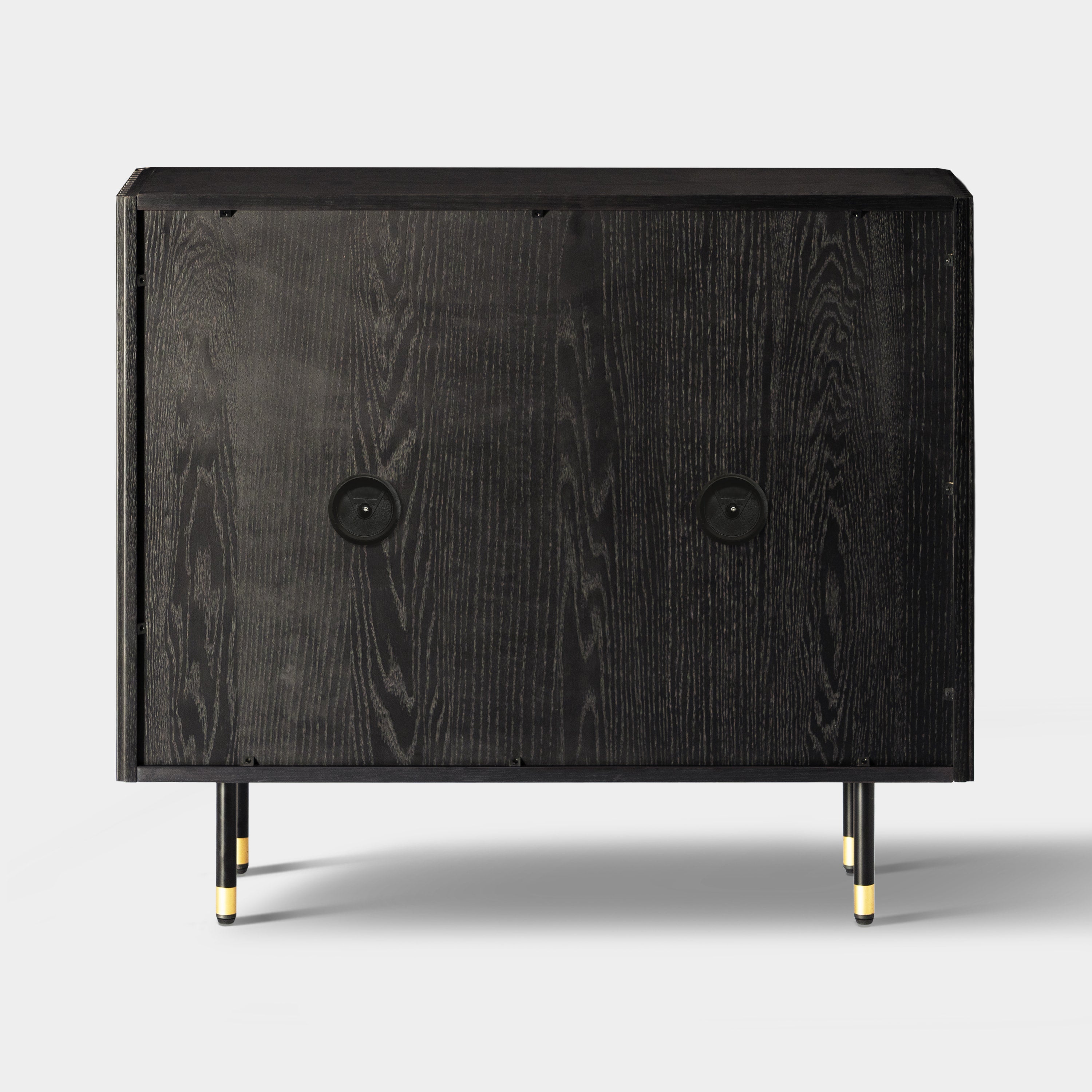 Ewan Oak Media Console and Cabinet Set