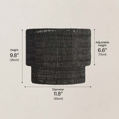 Cavana Rattan Wall Sconce#Finish_Black