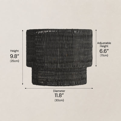 Cavana Rattan Wall Sconce#Finish_Black