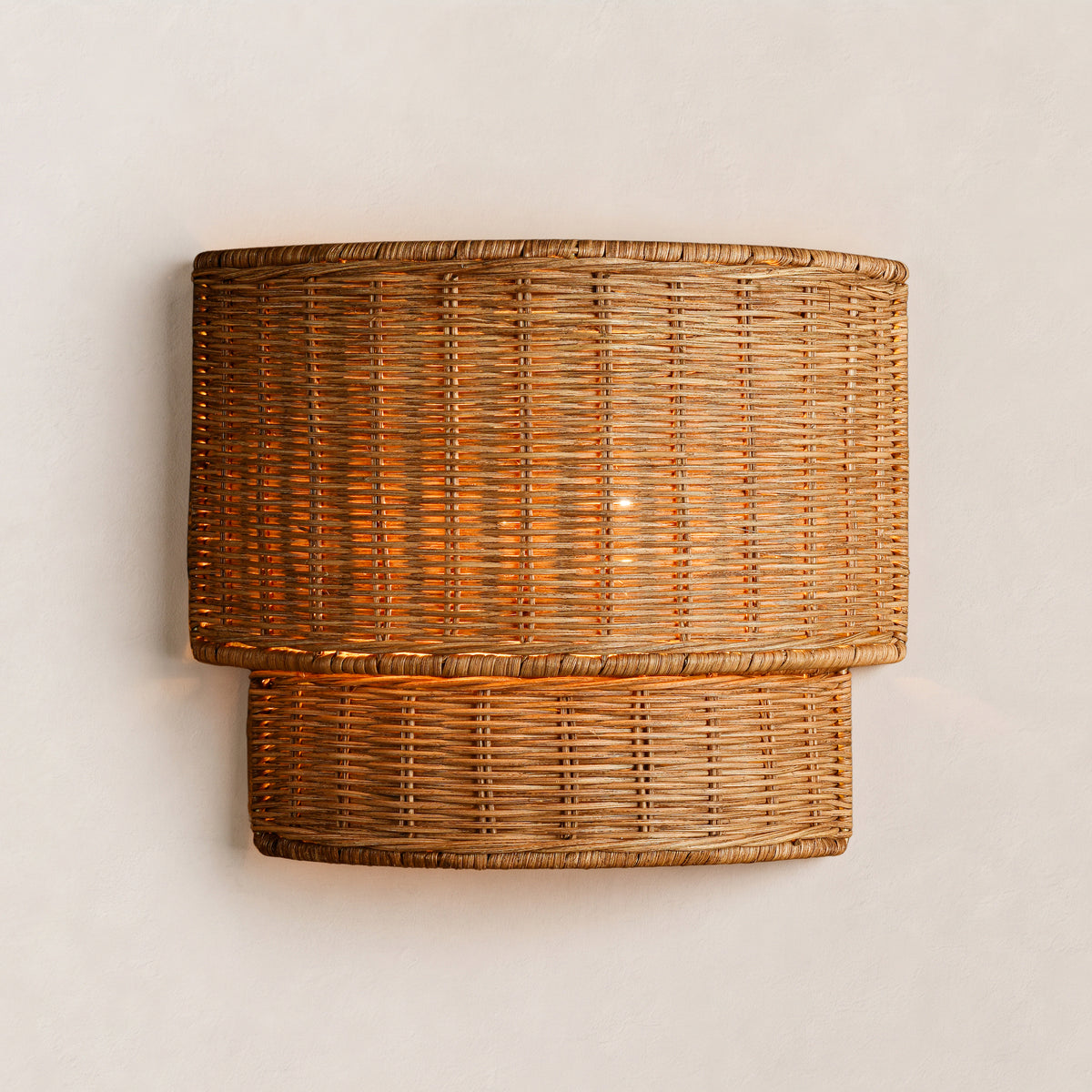 Cavana Rattan Tiered Wall Sconce 10"H 