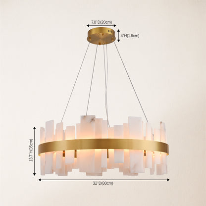 Nocturne Alabaster Round Chandelier 80cm
