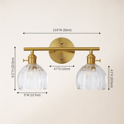 Orbixa Clear Glass 2-Lights Wall Sconce 37.8cm W