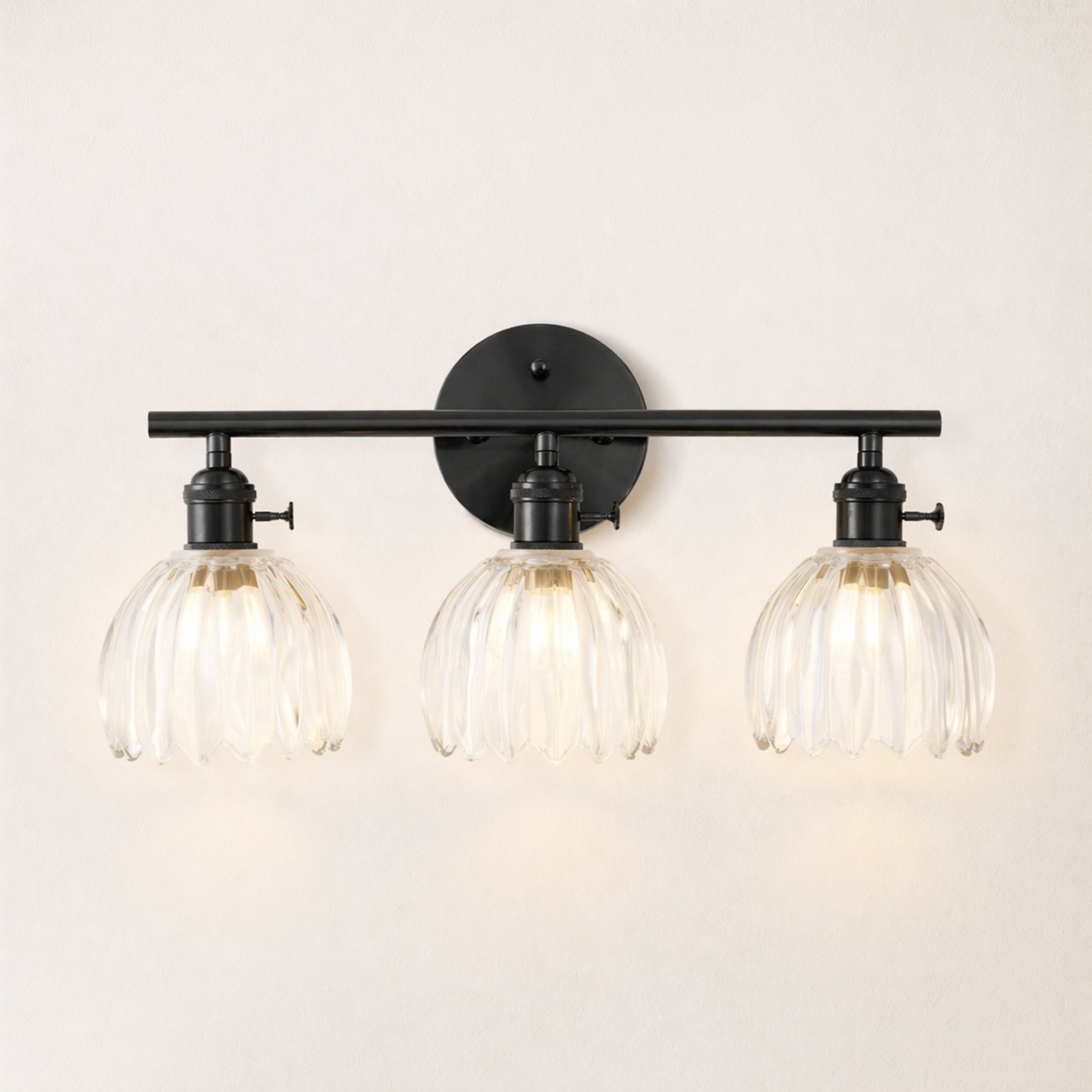 Orbixa Clear Glass 3-Lights Wall Sconce 47.7cm W