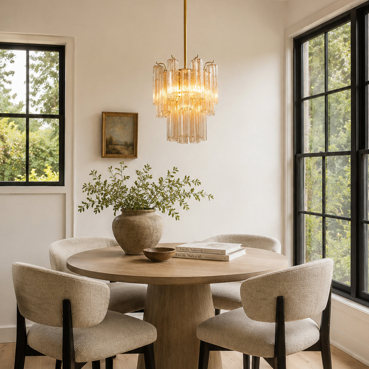 Dawel Glass Round Chandelier 12"D