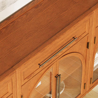 Alvar Arched 94.5" Oak Sideboard with Drawers(Set of 3)