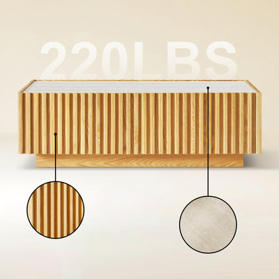 Isla Oak Sintered Stone Rectangle Coffee Table 120cm