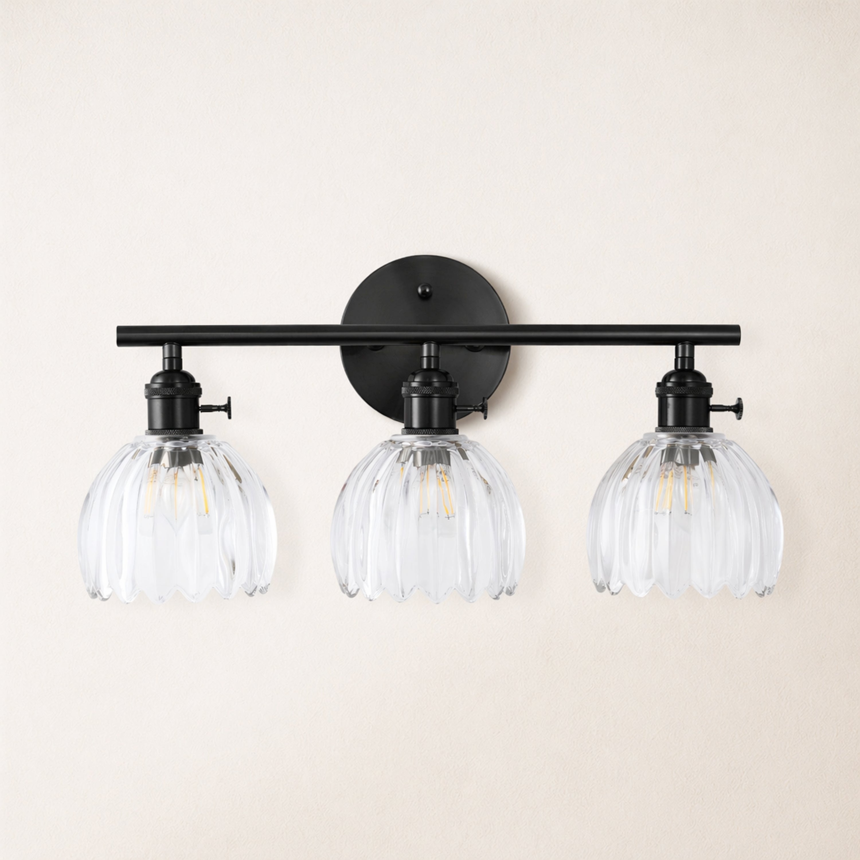 Orbixa Clear Glass 3-Lights Wall Sconce 47.7cm W